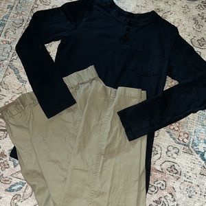 8/10 Fabkids Set - long sleeve pocket Henley and cargo pants